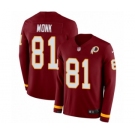 Men's Nike Washington Redskins #81 Art Monk Limited Burgundy Therma Long Sleeve NFL Jersey