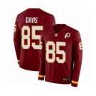 Men's Nike Washington Redskins #85 Vernon Davis Limited Burgundy Therma Long Sleeve NFL Jersey