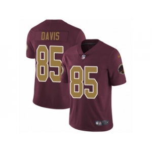 Men's Nike Washington Redskins #85 Vernon Davis Vapor Untouchable Limited Burgundy Red Gold Number Alternate 80TH Anniversary NFL Jersey