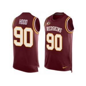 Men's Nike Washington Redskins #90 Ziggy Hood Limited Red Player Name & Number Tank Top NFL Jersey