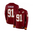 Men's Nike Washington Redskins #91 Ryan Kerrigan Limited Burgundy Therma Long Sleeve NFL Jersey