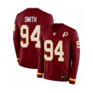 Men's Nike Washington Redskins #94 Preston Smith Limited Burgundy Therma Long Sleeve NFL Jersey