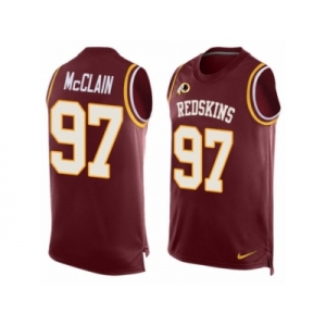 Men's Nike Washington Redskins #97 Terrell McClain Limited Red Player Name & Number Tank Top NFL Jersey