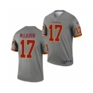 Men's Washington Football Team #17 Terry McLaurin Gray 2021 Inverted Legend Stitched Jersey