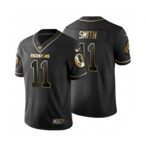 Men's Washington Redskins #11 Alex Smith Black Golden Limited Football 100th Season Jersey