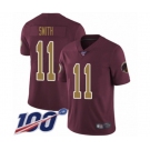 Men's Washington Redskins #11 Alex Smith Burgundy Red Gold Number Alternate 80TH Anniversary Vapor Untouchable Limited Player 100th Season Football Jersey