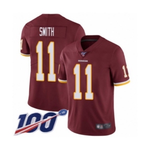 Men's Washington Redskins #11 Alex Smith Burgundy Red Team Color Vapor Untouchable Limited Player 100th Season Football Jersey