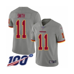 Men's Washington Redskins #11 Alex Smith Limited Gray Inverted Legend 100th Season Football Jersey