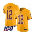 Men's Washington Redskins #12 Colt McCoy Limited Gold Rush Vapor Untouchable 100th Season Football Jersey