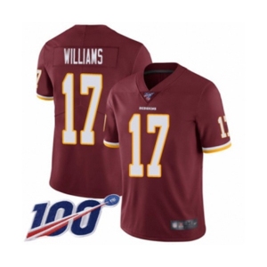 Men's Washington Redskins #17 Doug Williams Burgundy Red Team Color Vapor Untouchable Limited Player 100th Season Football Jersey