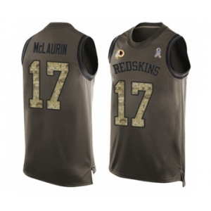 Men's Washington Redskins #17 Terry McLaurin Limited Green Salute to Service Tank Top Football Jersey