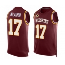 Men's Washington Redskins #17 Terry McLaurin Limited Red Player Name & Number Tank Top Football Jersey