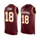 Men's Washington Redskins #18 Trey Quinn Limited Red Player Name & Number Tank Top Football Jersey