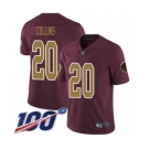 Men's Washington Redskins #20 Landon Collins Burgundy Red Gold Number Alternate 80TH Anniversary Vapor Untouchable Limited Player 100th Season Football Jer