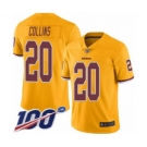 Men's Washington Redskins #20 Landon Collins Limited Gold Rush Vapor Untouchable 100th Season Football Jersey