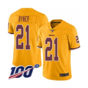 Men's Washington Redskins #21 Earnest Byner Limited Gold Rush Vapor Untouchable 100th Season Football Jersey