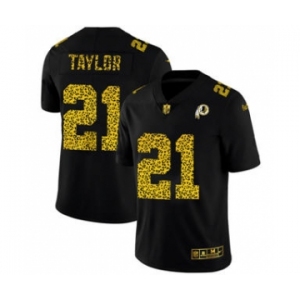 Men's Washington Redskins #21 Sean Taylor Black Leopard Print Fashion Vapor Limited Football Jersey