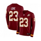 Men's Washington Redskins #23 Bryce Love Limited Burgundy Therma Long Sleeve Football Jersey