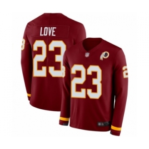 Men's Washington Redskins #23 Bryce Love Limited Burgundy Therma Long Sleeve Football Jersey