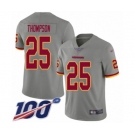 Men's Washington Redskins #25 Chris Thompson Limited Gray Inverted Legend 100th Season Football Jersey