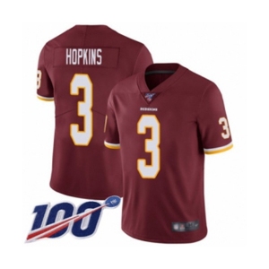 Men's Washington Redskins #3 Dustin Hopkins Burgundy Red Team Color Vapor Untouchable Limited Player 100th Season Football Jersey