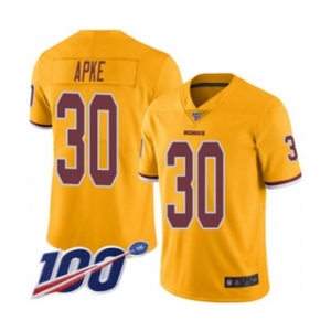 Men's Washington Redskins #30 Troy Apke Limited Gold Rush Vapor Untouchable 100th Season Football Jersey