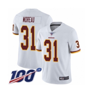 Men's Washington Redskins #31 Fabian Moreau White Vapor Untouchable Limited Player 100th Season Football Jersey