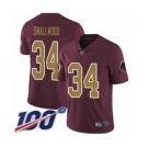 Men's Washington Redskins #34 Wendell Smallwood Burgundy Red Gold Number Alternate 80TH Anniversary Vapor Untouchable Limited Player 100th Season Football