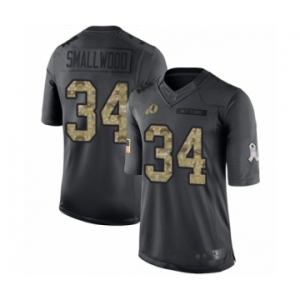 Men's Washington Redskins #34 Wendell Smallwood Limited Black 2016 Salute to Service Football Jersey