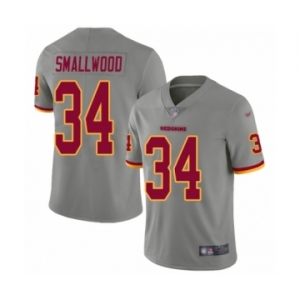 Men's Washington Redskins #34 Wendell Smallwood Limited Gray Inverted Legend Football Jersey