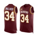 Men's Washington Redskins #34 Wendell Smallwood Limited Red Player Name & Number Tank Top Football Jersey