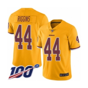 Men's Washington Redskins #44 John Riggins Limited Gold Rush Vapor Untouchable 100th Season Football Jersey