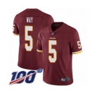 Men's Washington Redskins #5 Tress Way Burgundy Red Team Color Vapor Untouchable Limited Player 100th Season Football Jersey