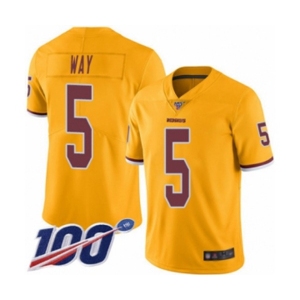 Men's Washington Redskins #5 Tress Way Limited Gold Rush Vapor Untouchable 100th Season Football Jersey