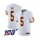 Men's Washington Redskins #5 Tress Way White Vapor Untouchable Limited Player 100th Season Football Jersey