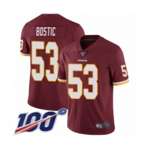 Men's Washington Redskins #53 Jon Bostic Burgundy Red Team Color Vapor Untouchable Limited Player 100th Season Football Jersey