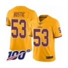 Men's Washington Redskins #53 Jon Bostic Limited Gold Rush Vapor Untouchable 100th Season Football Jersey