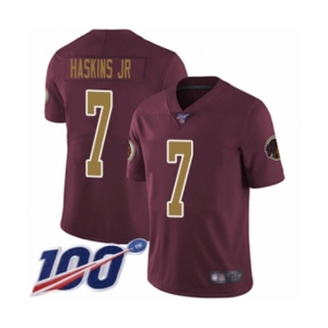 Men's Washington Redskins #7 Dwayne Haskins Burgundy Red Gold Number Alternate 80TH Anniversary Vapor Untouchable Limited Player 100th Season Jersey