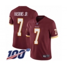 Men's Washington Redskins #7 Dwayne Haskins Burgundy Red Team Color Vapor Untouchable Limited Player 100th Season Jersey