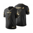 Men's Washington Redskins #7 Dwayne Haskins Jr Black Golden Limited Football 100th Season Jersey