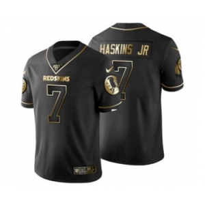 Men's Washington Redskins #7 Dwayne Haskins Jr Black Golden Limited Football 100th Season Jersey