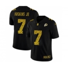 Men's Washington Redskins #7 Dwayne Haskins Jr Black Leopard Print Fashion Vapor Limited Football Jersey