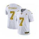 Men's Washington Redskins #7 Dwayne Haskins Jr Flocked Leopard Print Vapor Limited Football Jersey White