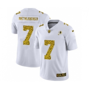 Men's Washington Redskins #7 Dwayne Haskins Jr Flocked Leopard Print Vapor Limited Football Jersey White