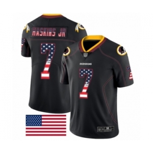 Men's Washington Redskins #7 Dwayne Haskins Limited Black Rush USA Flag Football Jersey