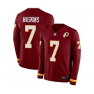 Men's Washington Redskins #7 Dwayne Haskins Limited Burgundy Therma Long Sleeve Football Jersey