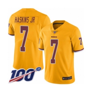 Men's Washington Redskins #7 Dwayne Haskins Limited Gold Rush Vapor Untouchable 100th Season Football Jerseys