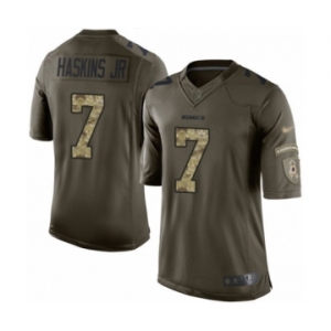 Men's Washington Redskins #7 Dwayne Haskins Limited Green Salute to Service Football Jersey