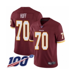 Men's Washington Redskins #70 Sam Huff Burgundy Red Team Color Vapor Untouchable Limited Player 100th Season Football Jersey