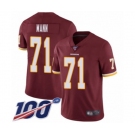 Men's Washington Redskins #71 Charles Mann Burgundy Red Team Color Vapor Untouchable Limited Player 100th Season Football Jersey